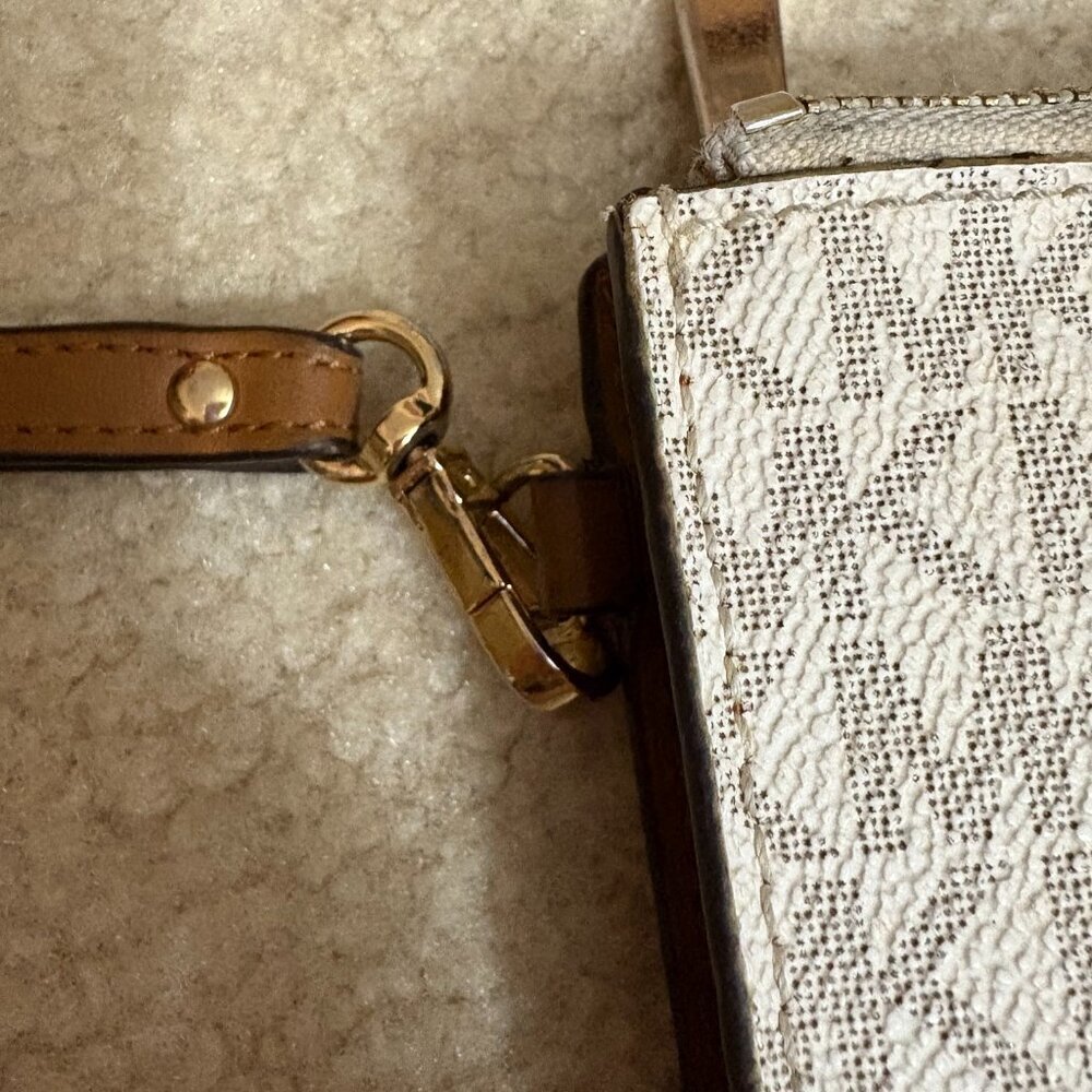 Michael Kors Jet Set Travel Large Wristlet Wallet – Brown MK Logo - Picture 2 of 16